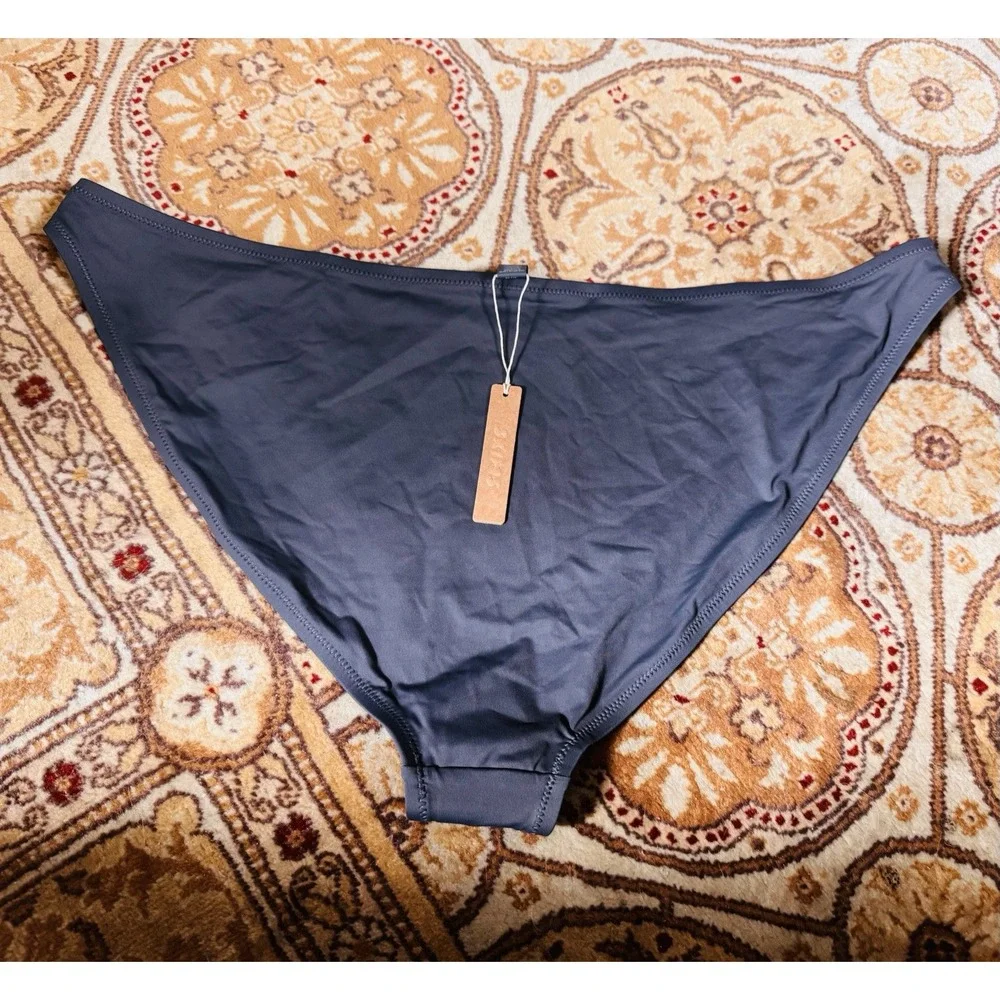 NWT SKIMS‎ Recycled Swim Mid Waist Bottom Gun Metal 4X 4XL New Swimsuit Gray New
